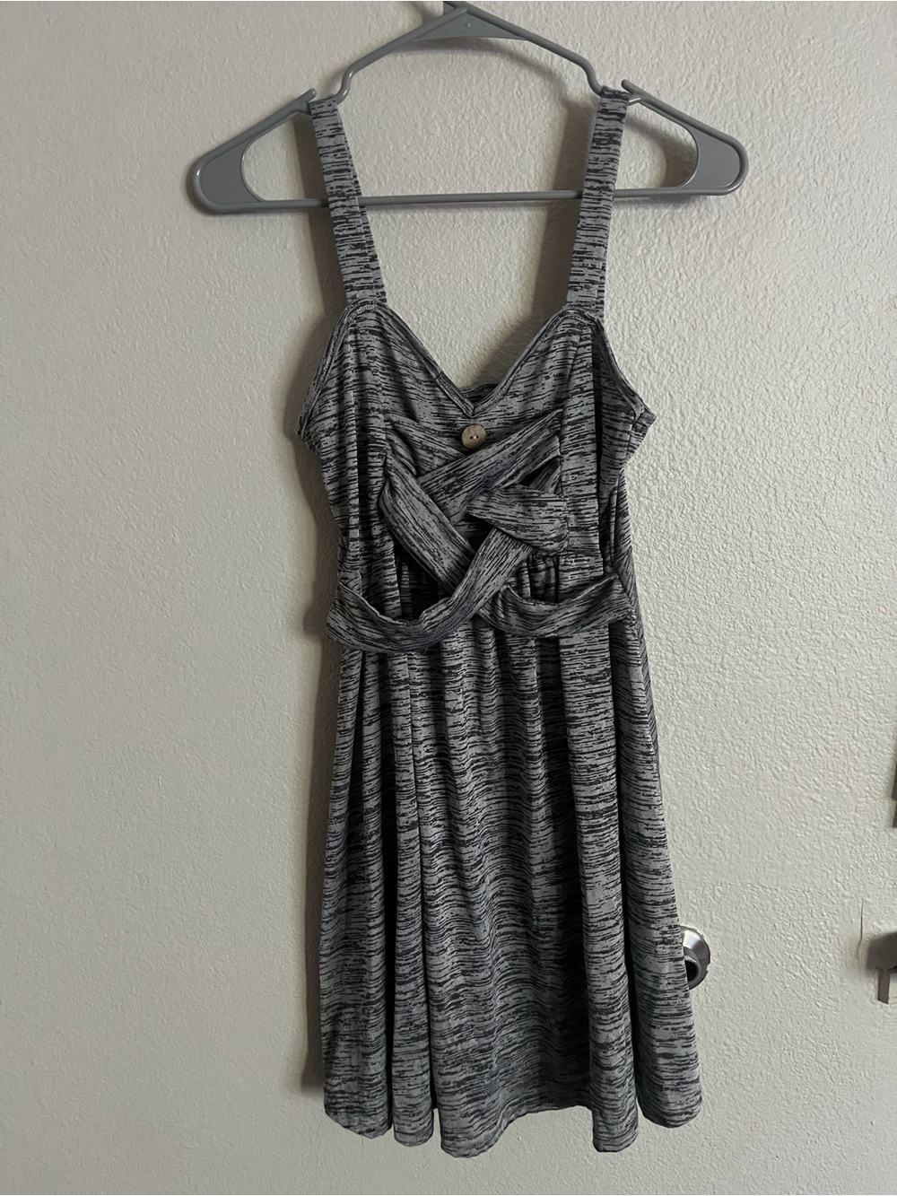 Gray Knit Strappy Sundress - Women's Casual Dress